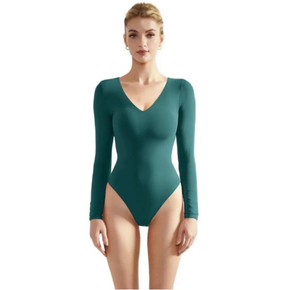 Seamless Green Long Sleeve Bodysuit